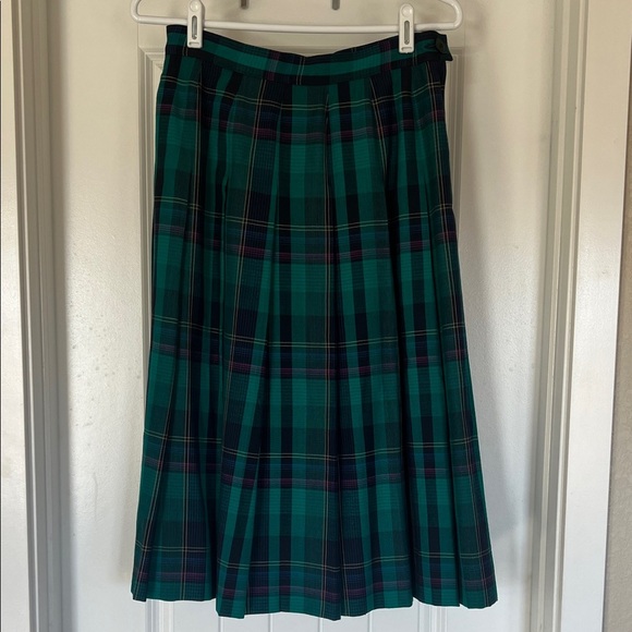 Pendleton Green and Blue Plaid A-Line Skirt - Picture 2 of 6
